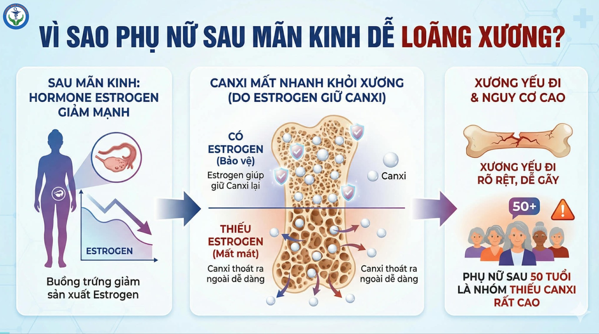 VÌ SAO PHỤ NỮ SAU MÃN KINH DỄ BỊ LOÃNG XƯƠNG?