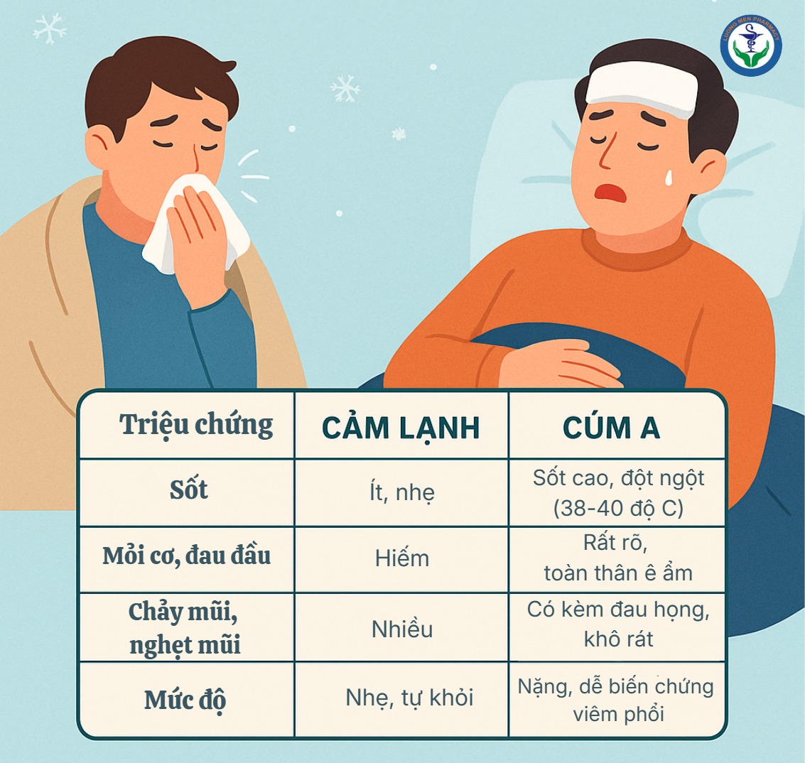 Cúm A gia tăng khi thời tiết trở lạnh: Dễ nhầm với cảm lạnh thông thường