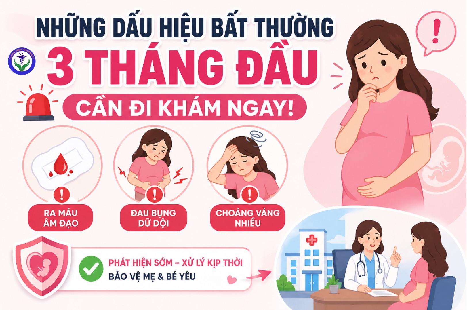NHỮNG DẤU HIỆU BẤT THƯỜNG 3 THÁNG ĐẦU THAI KỲ CẦN ĐI KHÁM NGAY