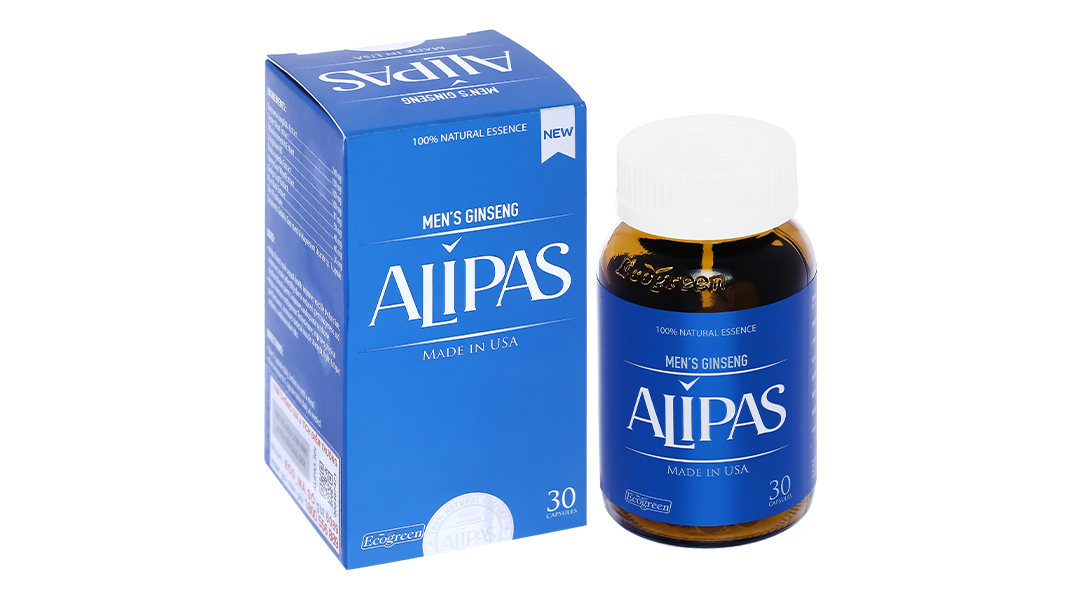 Men's Ginseng Alipas hỗ trợ tăng cường sức khỏe sinh lý nam lọ 30 viên