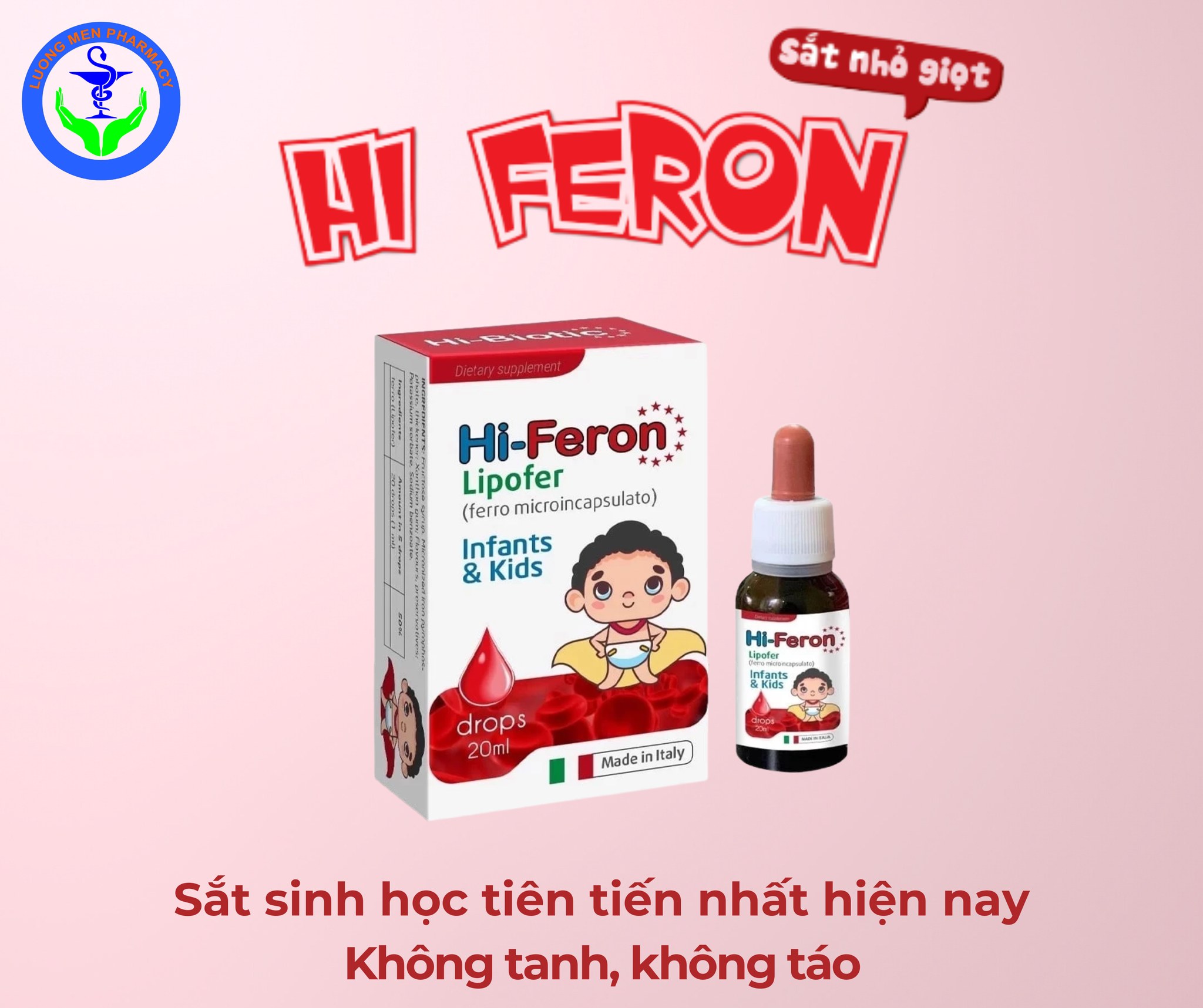 Hi Feron Lipofer - Bổ sung sắt hữu cơ dạng nhỏ giọt cho bé (lọ 20ml)