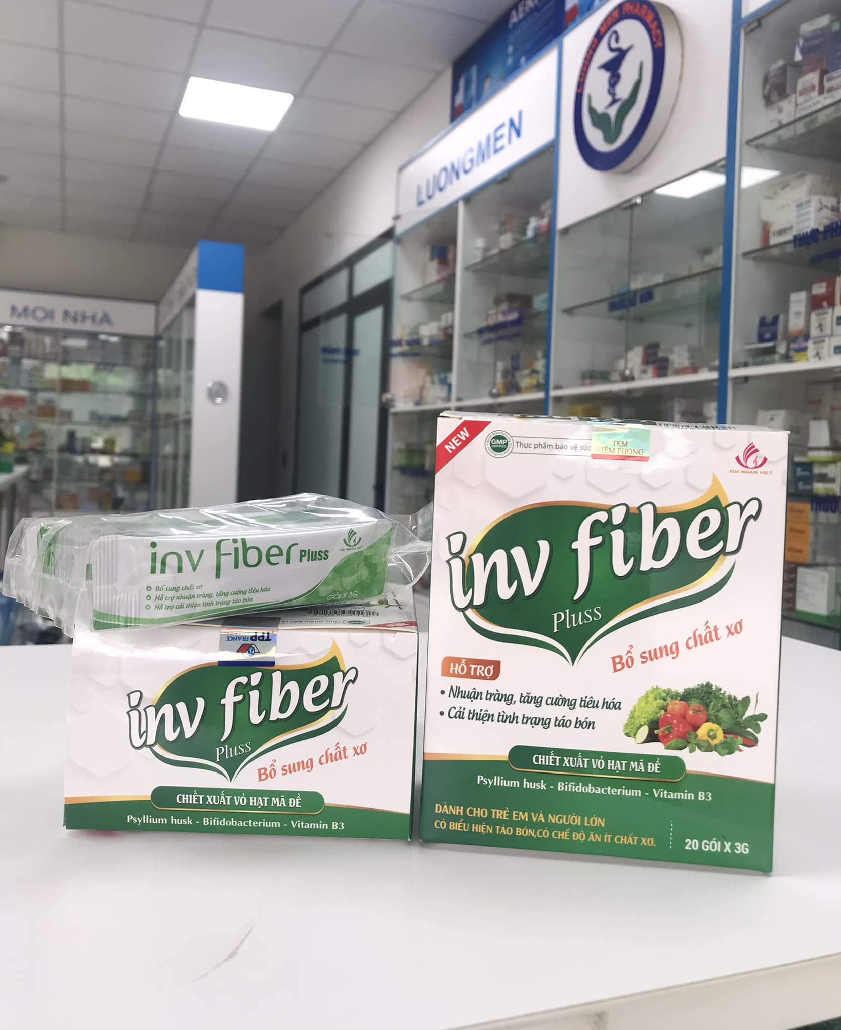 Bổ sung chất xơ Inv-fiber pluss (hộp 20 gói*3g)