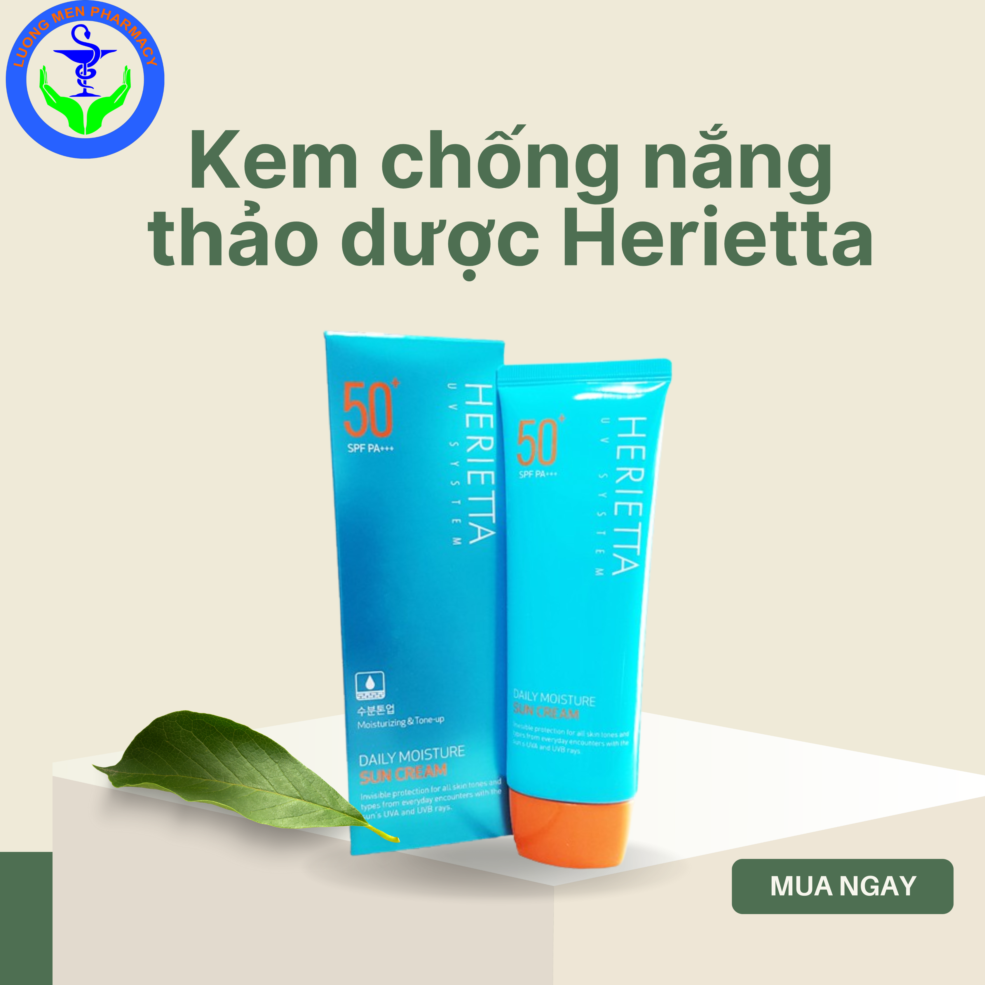 Kem chống nắng thảo dược Welcos Herietta UV System Daily Moisture Sun Cream SPF50 PA+++ – 70g