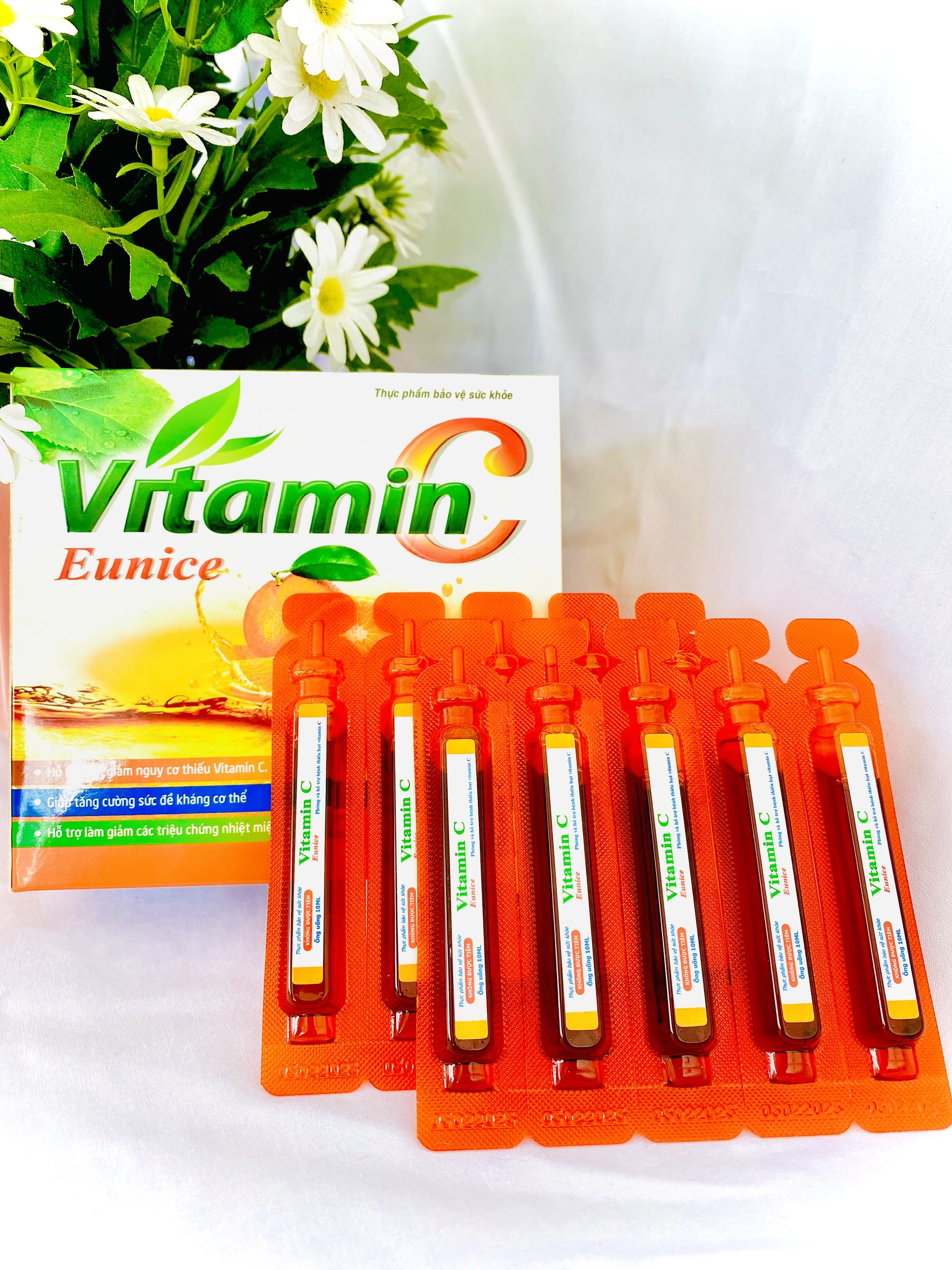 Vitamin C Eunice - tăng sức đề kháng (hộp 20 ống 10ml)