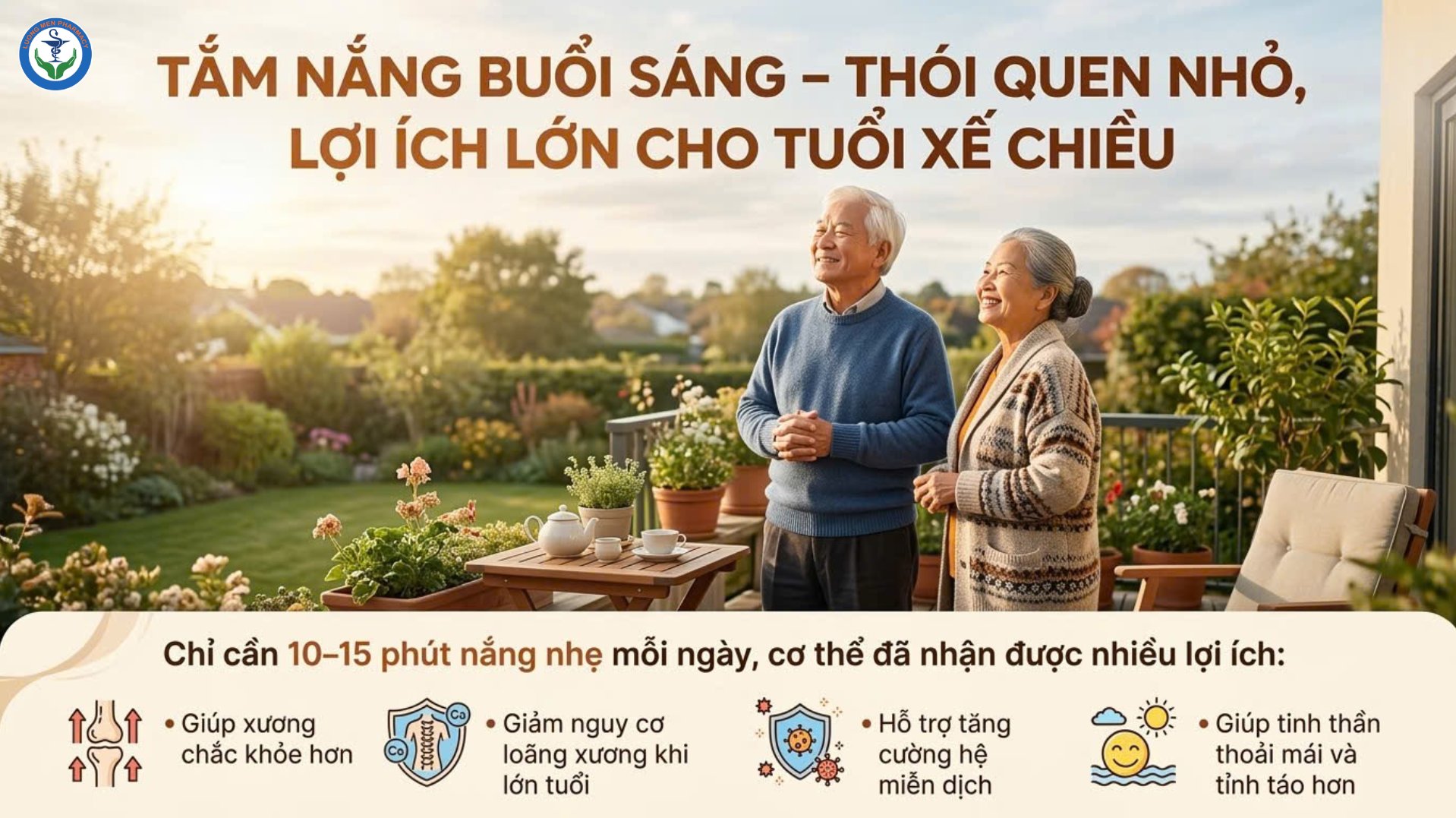 Tắm Nắng Buổi Sáng – Thói Quen Đơn Giản Giúp Người Cao Tuổi Khỏe Xương, Tăng Sức Đề Kháng
