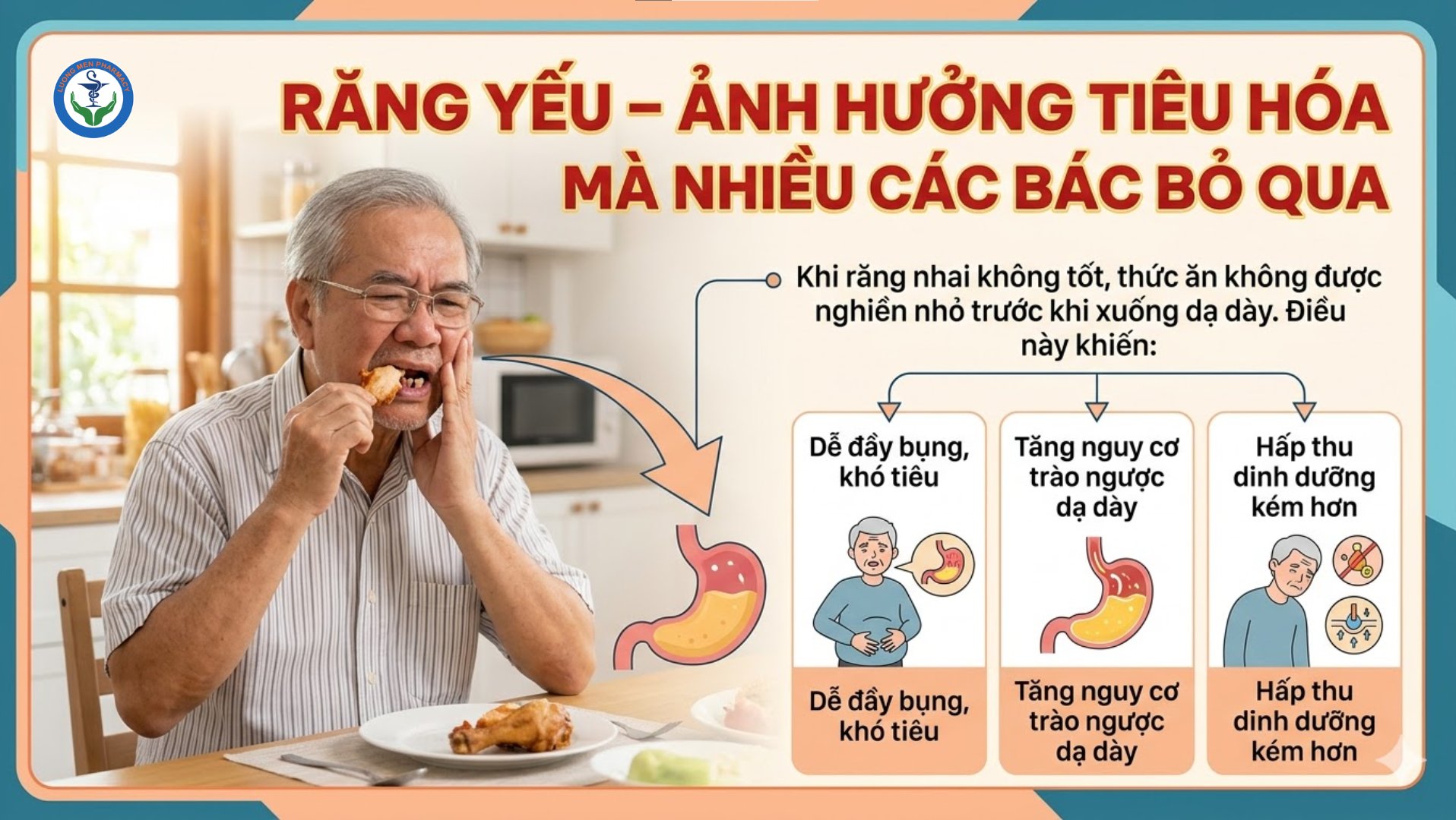 RĂNG YẾU Ở NGƯỜI CAO TUỔI – ẢNH HƯỞNG ÂM THẦM ĐẾN TIÊU HÓA VÀ SỨC KHỎE TOÀN DIỆN
